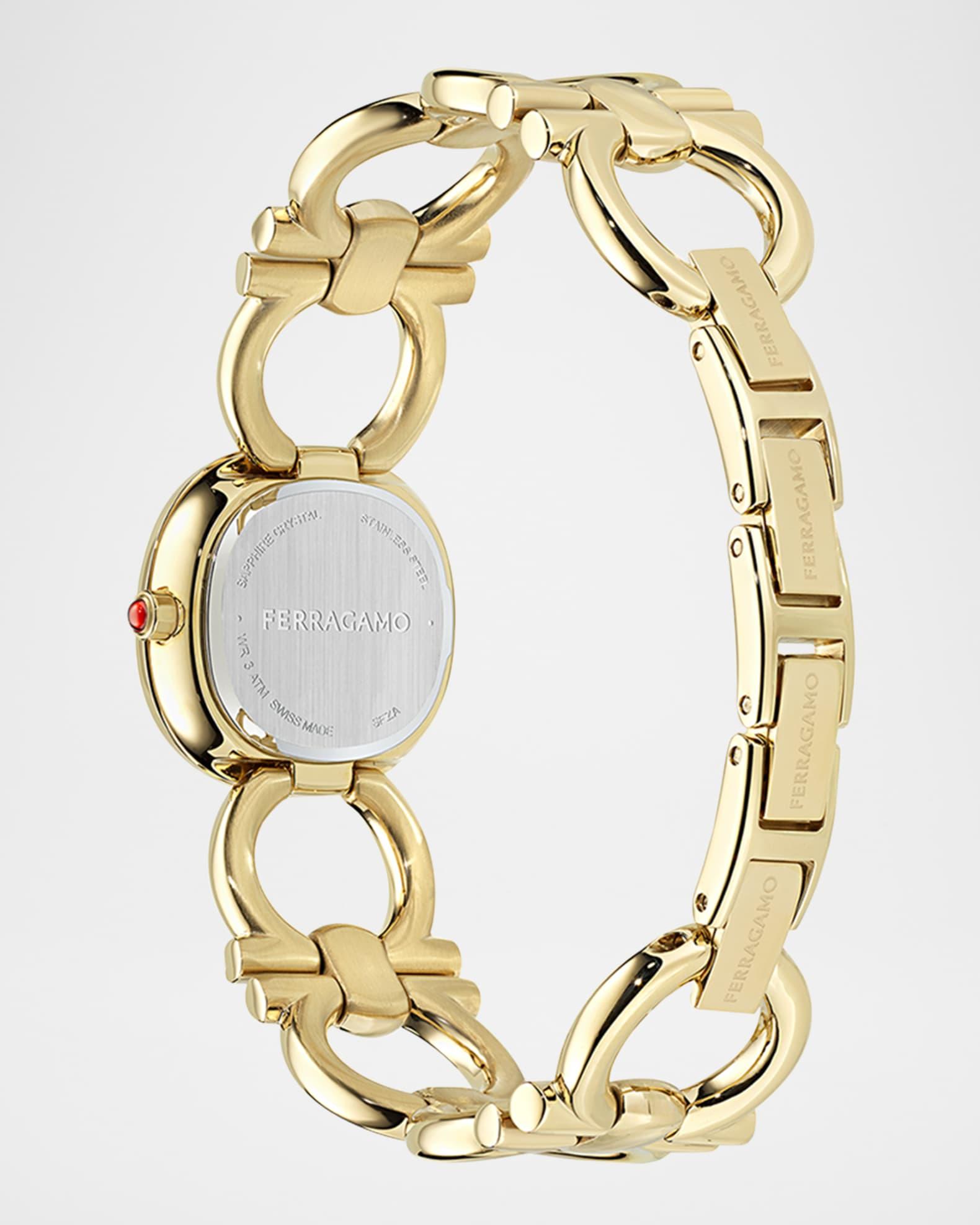 Double Gancini 25MM IP Yellow Gold Bracelet Watch Product Image