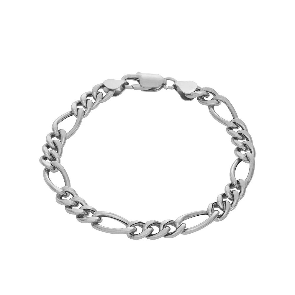 Giorgio di Vicenza Sterling Silver Men's Italian Figaro Chain Bracelet, Size: 8.5" Product Image