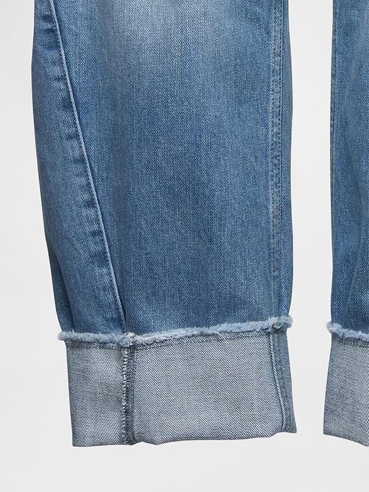 High Rise Cuffed Barrel Jeans Product Image