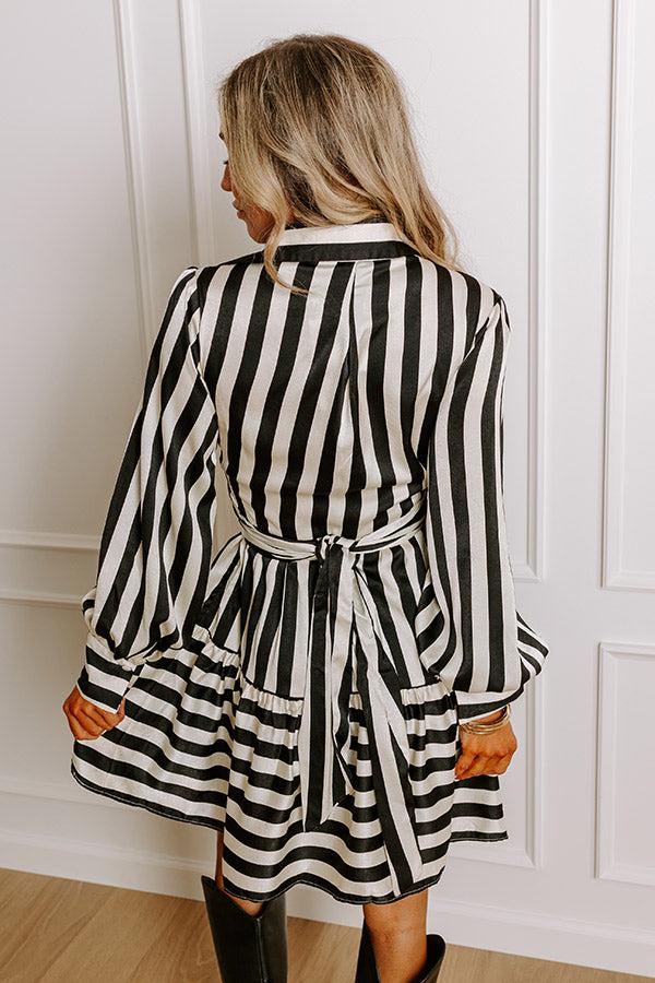 Lady In Stripes Satin Mini Dress Product Image