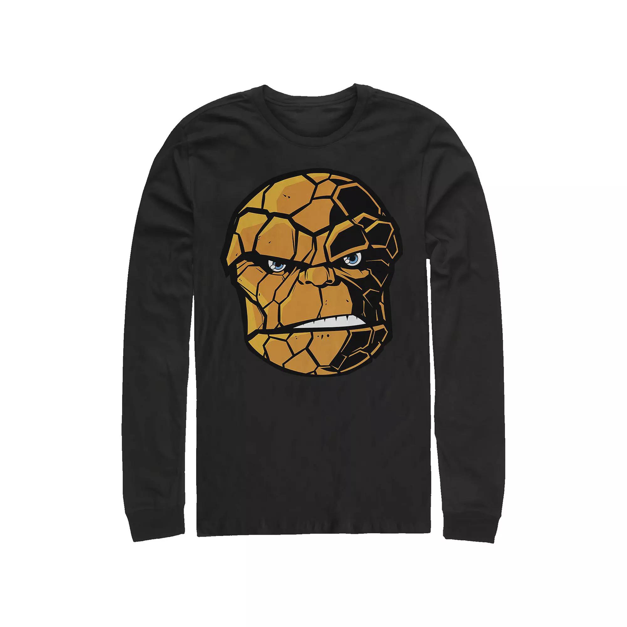 Men's Marvel Fantastic Four The Thing Head Long Sleeve Graphic Tee,  Product Image