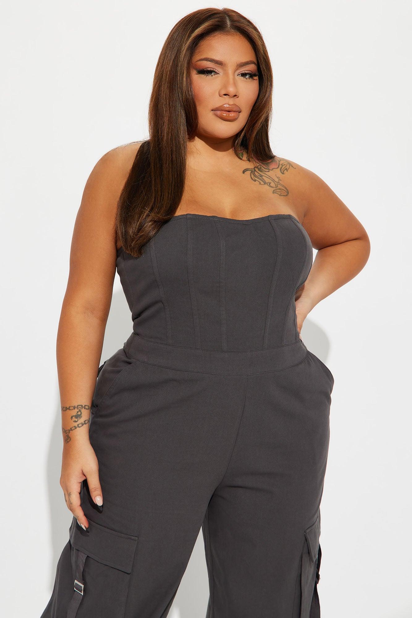 Houston Cargo Jumpsuit - Charcoal Product Image