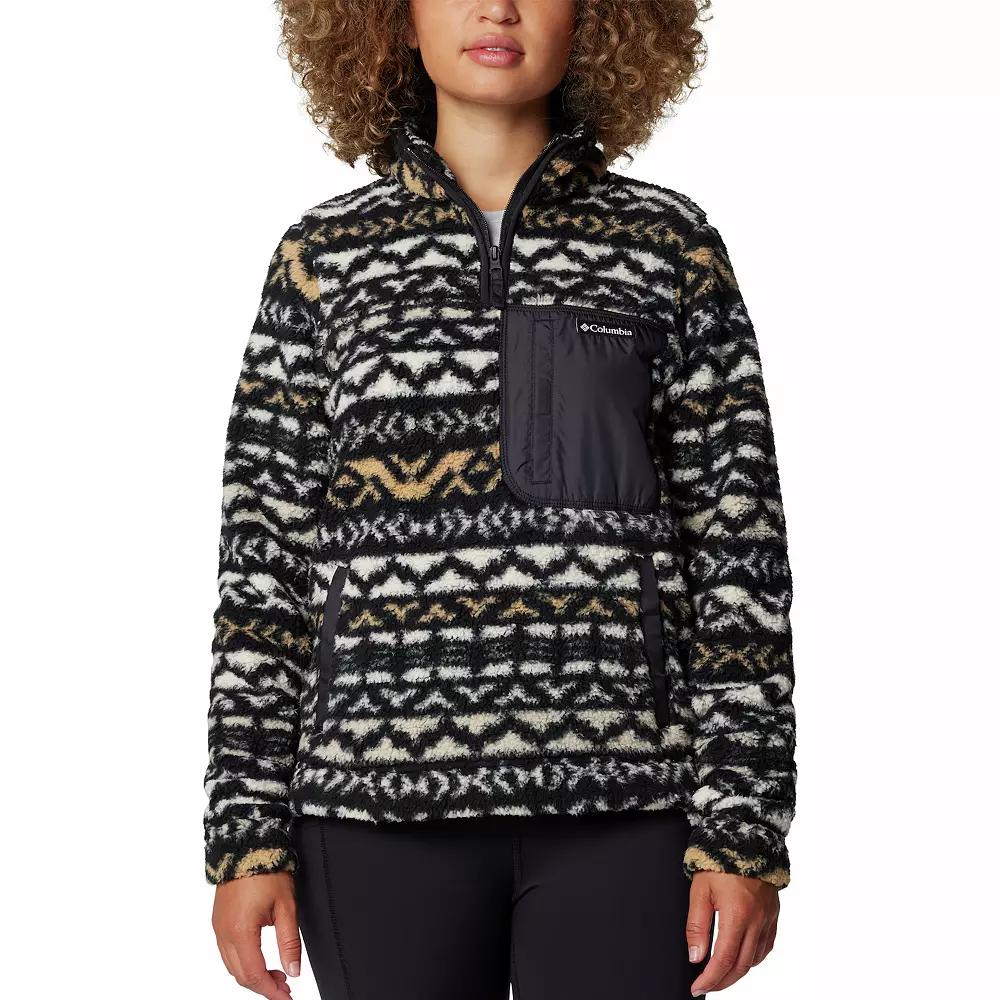 Women's Columbia West Bend II 1/4 Zip Pullover, Size: Large, Black Madras Product Image