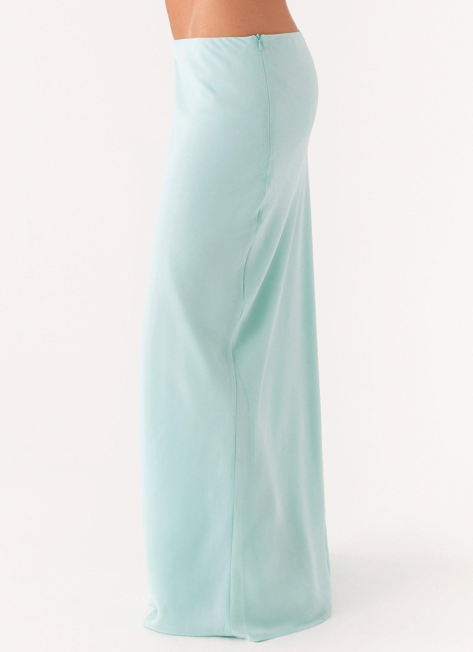 Another Life Chiffon Maxi Skirt - Pale Blue Product Image