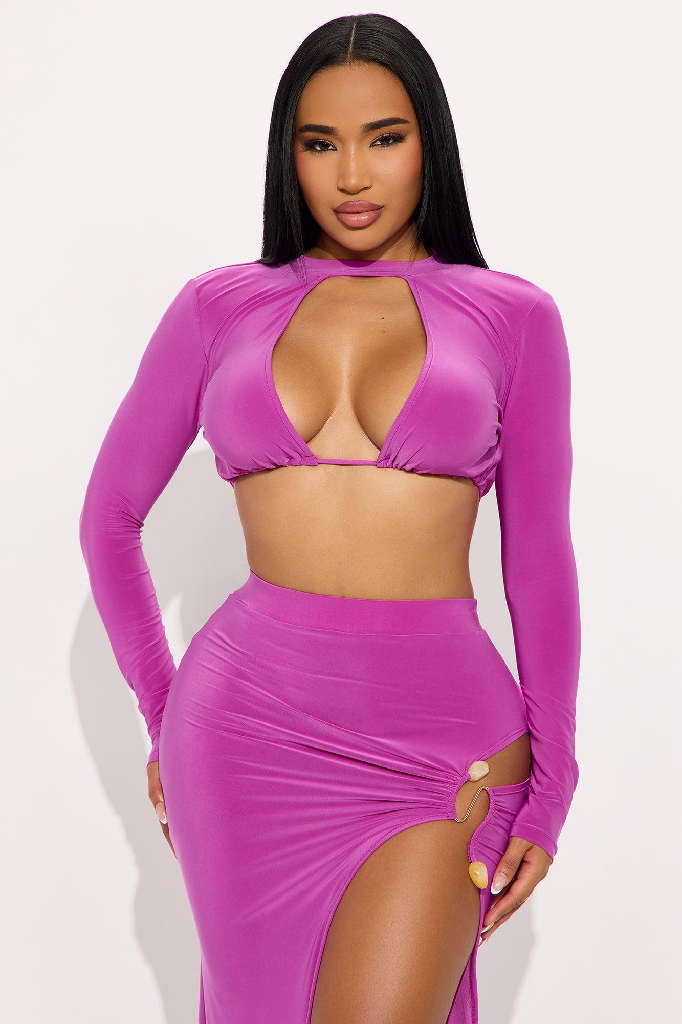 Best Intentions Long Sleeve Skirt Set - Magenta Female Product Image