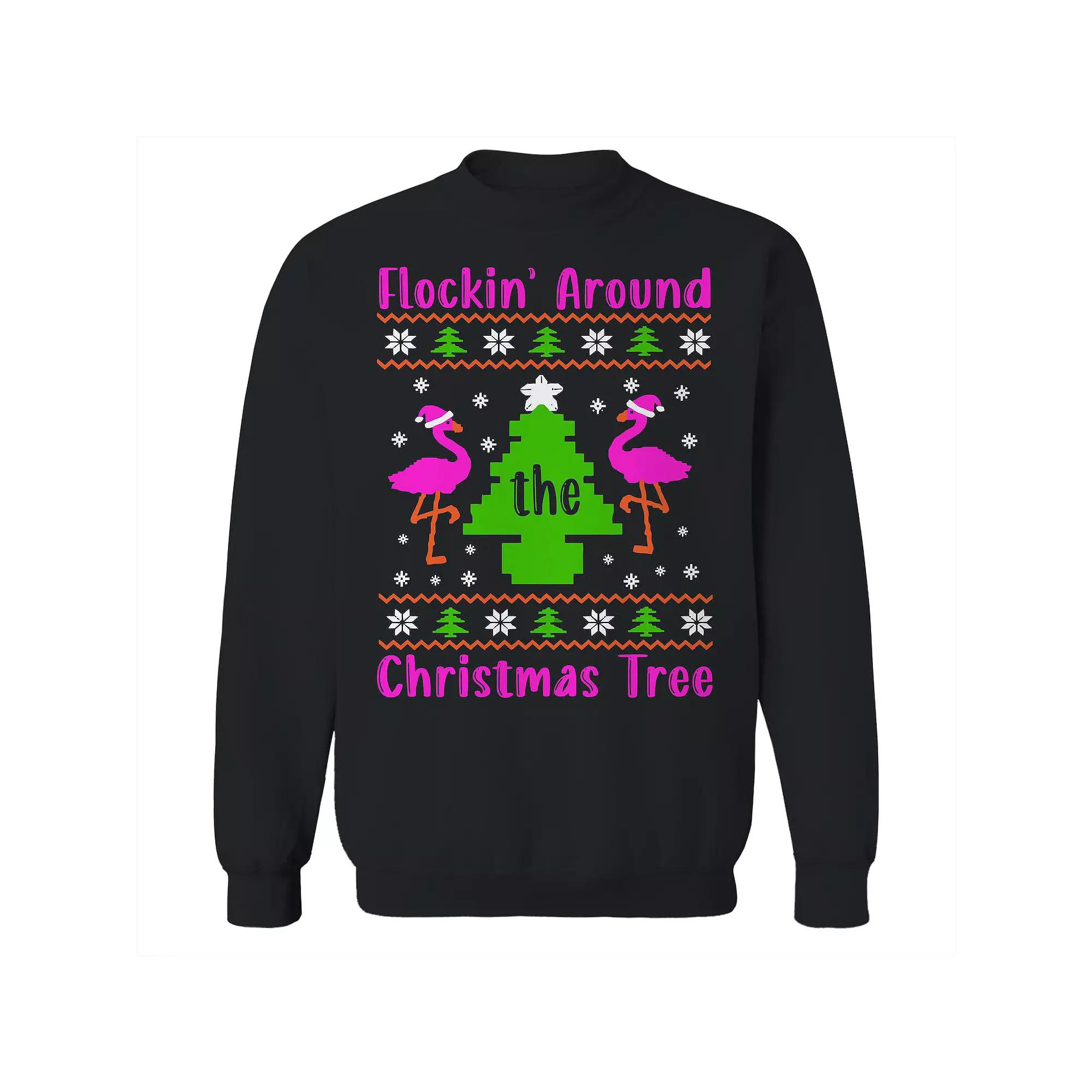 Men's Flamingo Christmas Sweater Graphic Sweatshirt, Adult Unisex,  Product Image