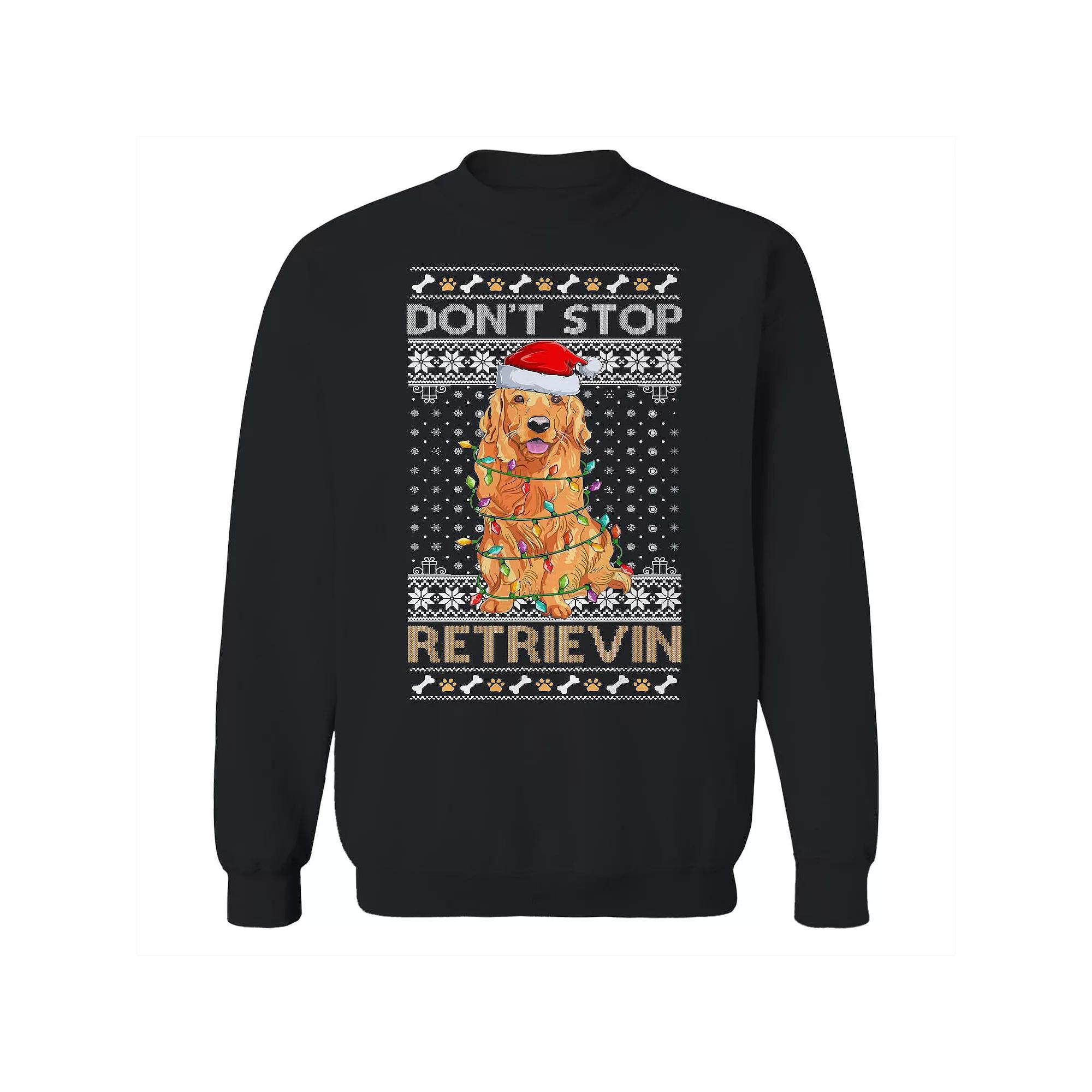 Men's Christmas Sweater Stop Retrievin Graphic Sweatshirt, Size: Small, Black Product Image