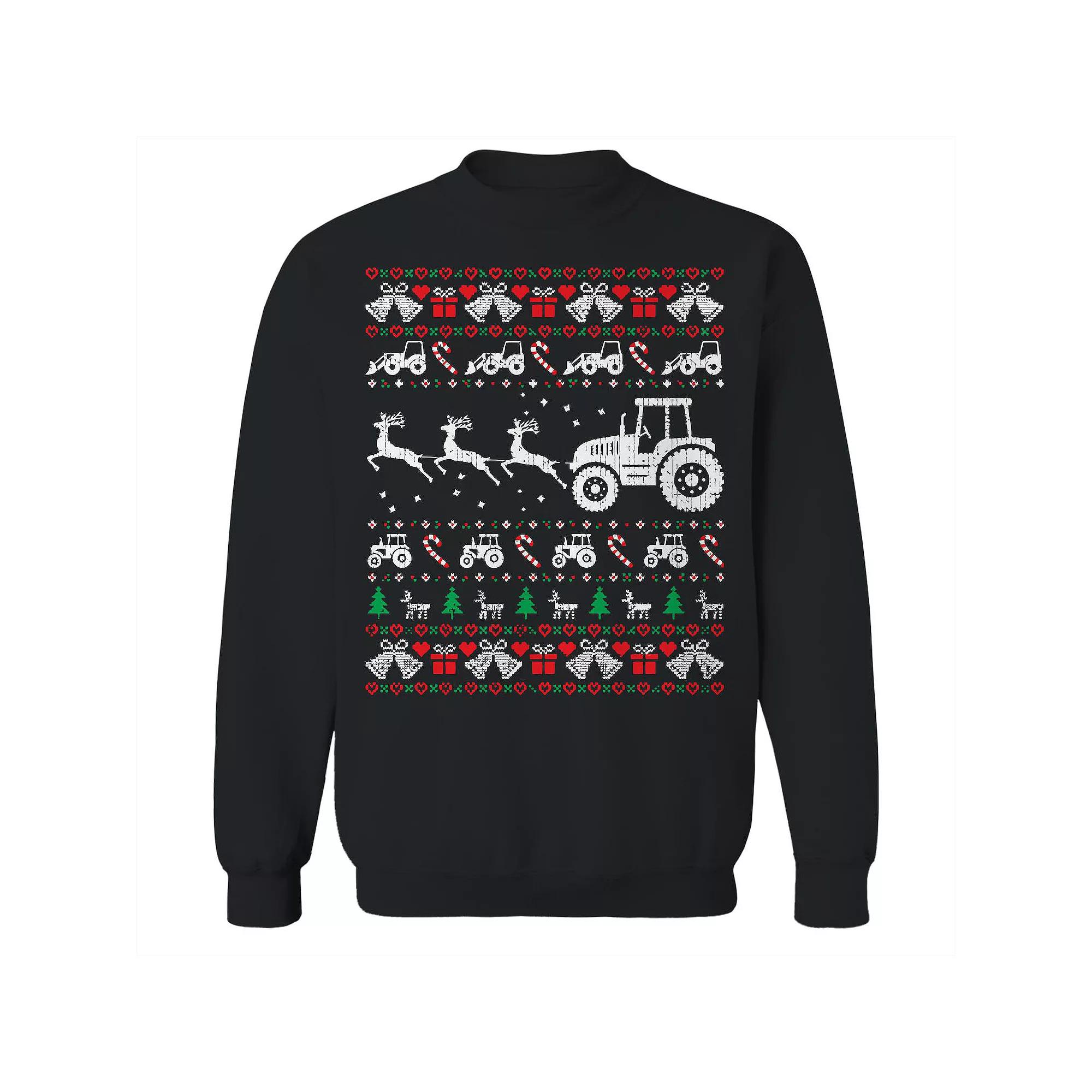Men's Tractor Christmas Sweater Graphic Sweatshirt, Adult Unisex,  Product Image
