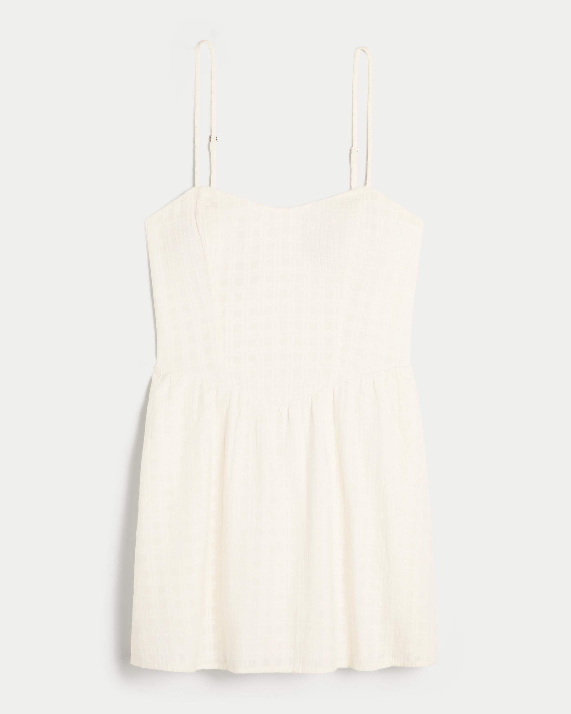 Open-Back Linen-Blend Mini Dress Product Image