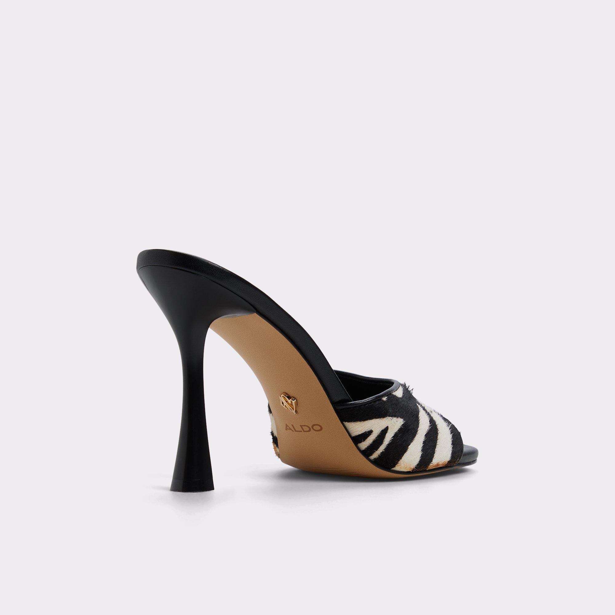 Evadalia White/Black Women's Heeled mules | ALDO US Product Image