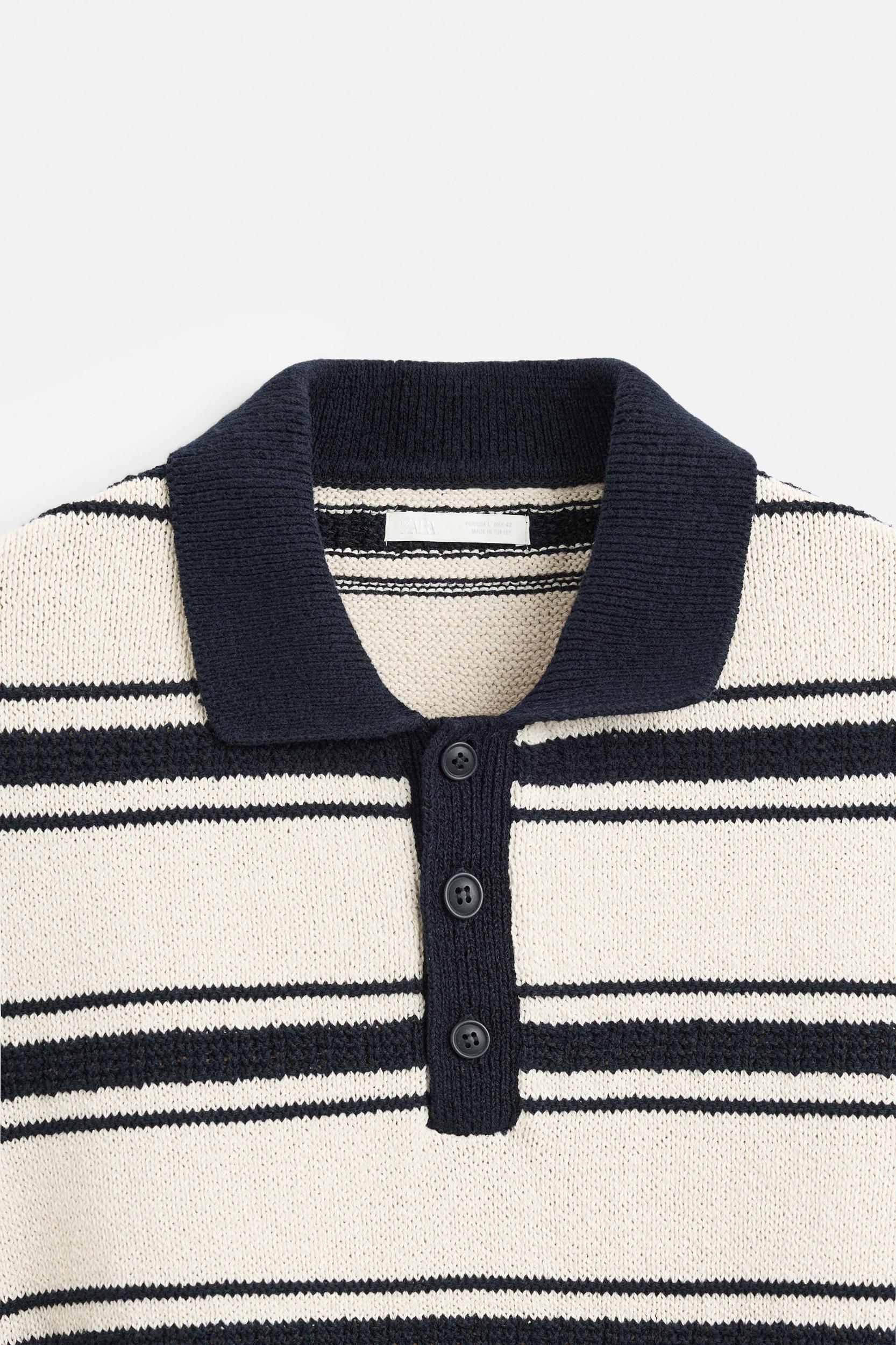 JACQUARD STRIPED KNIT POLO Product Image