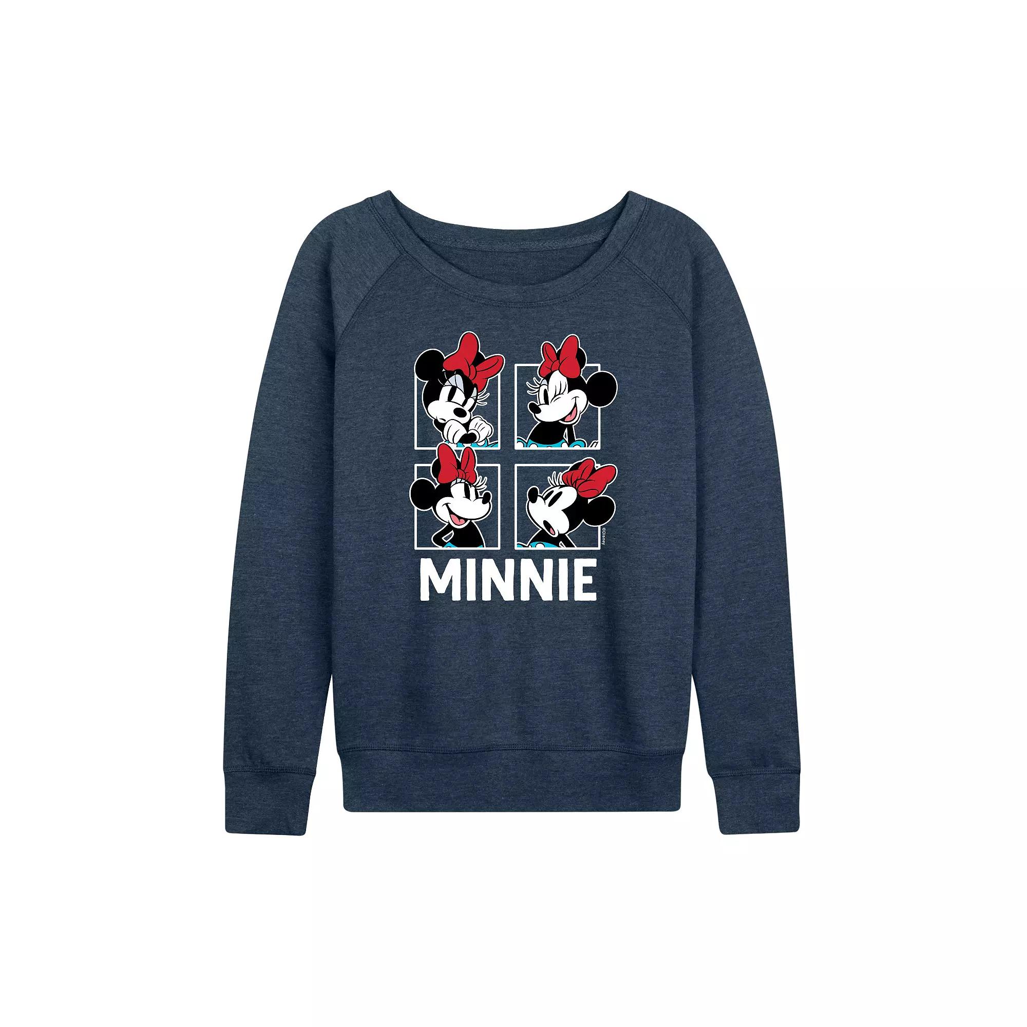 Disney's Minnie Mouse Women's Grid French Terry Long Sleeve Tee, Girl's,  Product Image