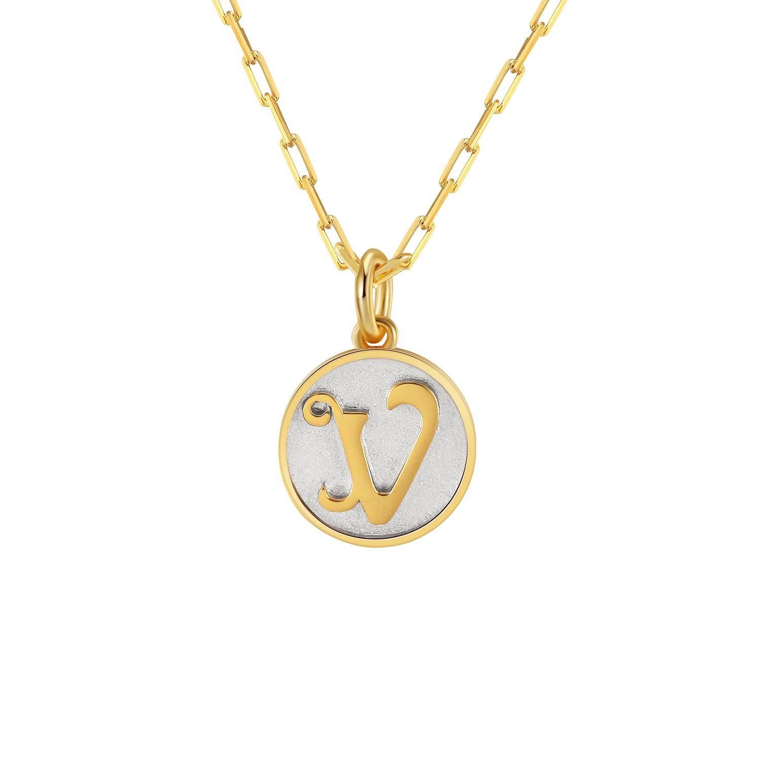 Saints Dainty Fancy Initial Pendant Necklace A-Z Product Image