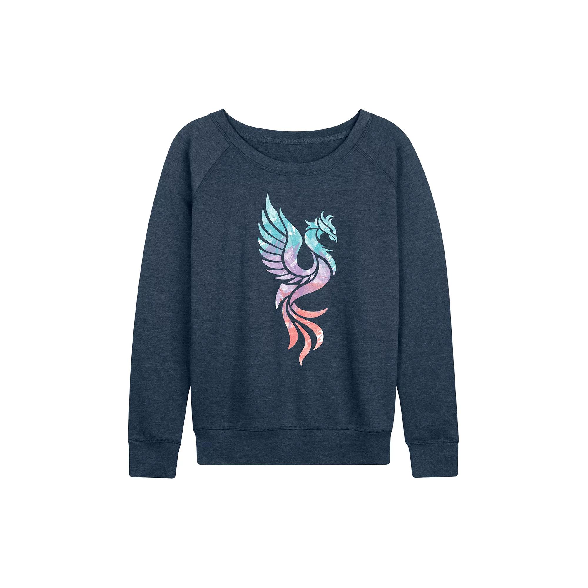 Women's Watercolor Phoenix French Terry Long Sleeve Tee,  Product Image