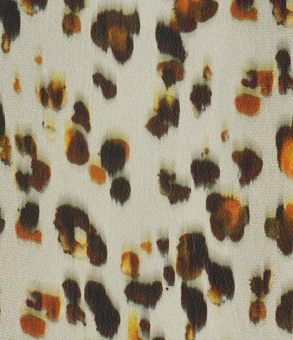 APNY Woven Animal Print High Neck Long Sleeve Top Product Image