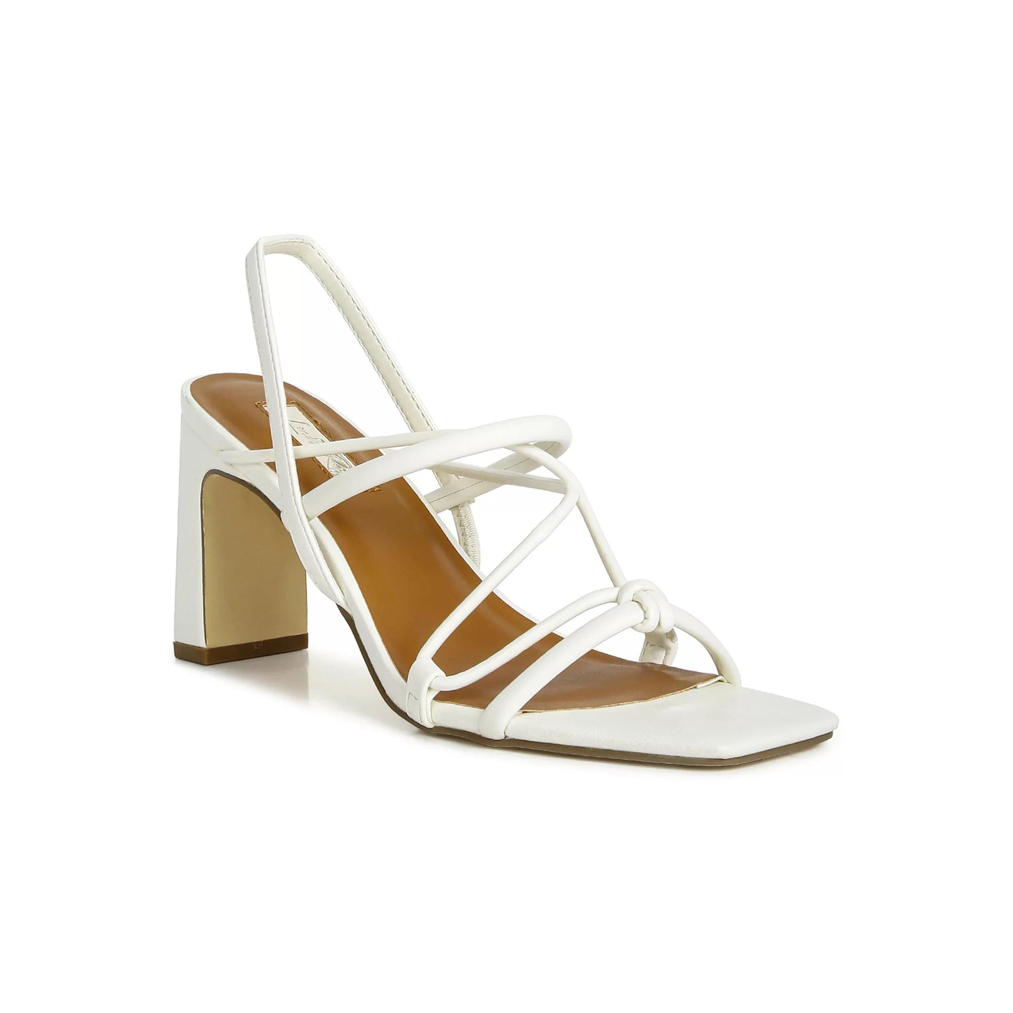 London Rag Two Strings Women's Block Heeled Sandals,  Product Image