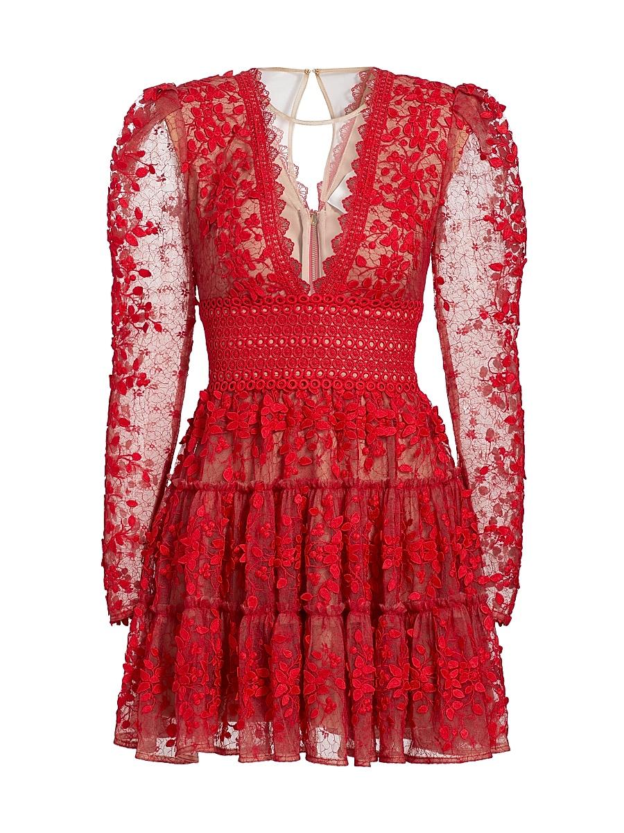 Womens Megan Lace Tiered Minidress Product Image