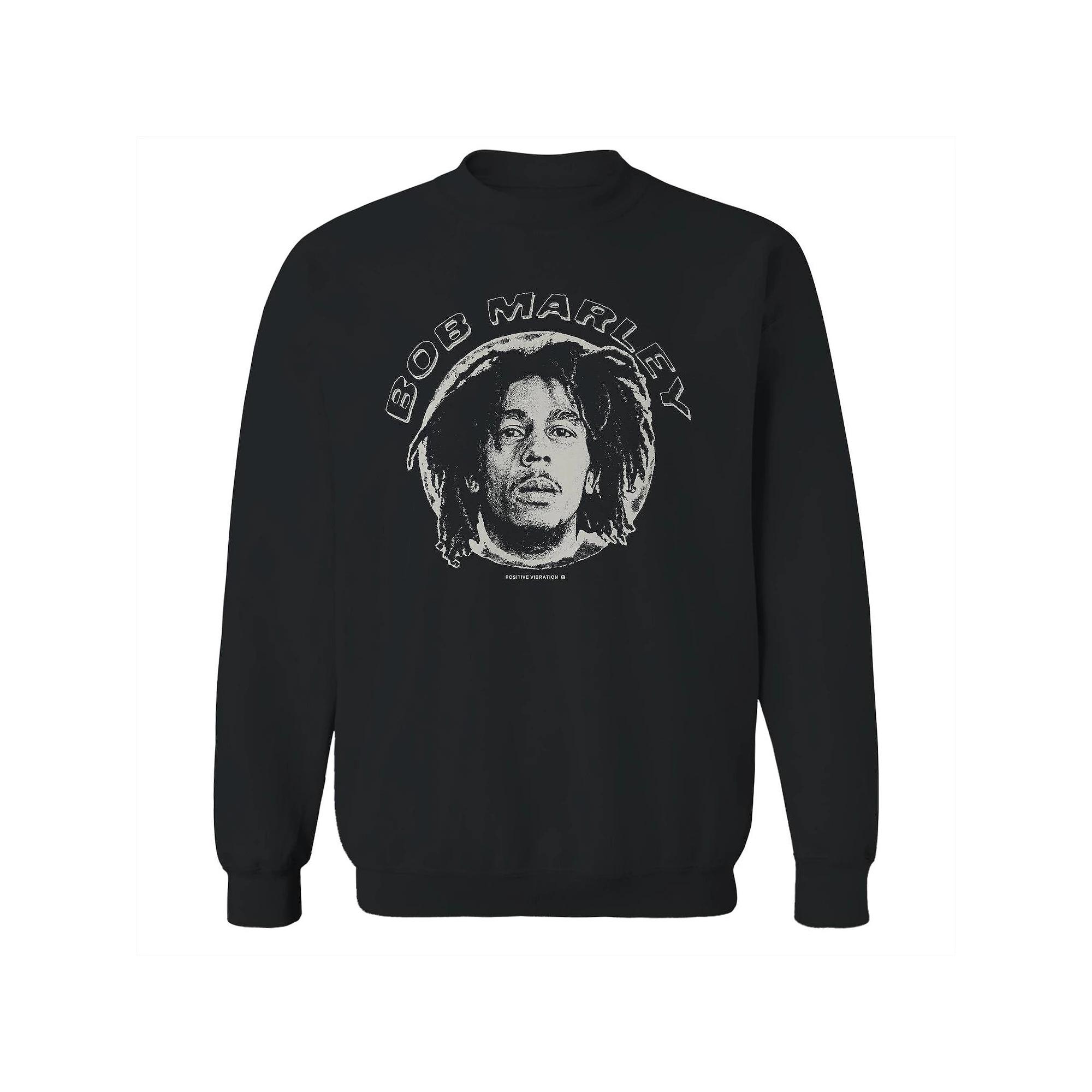 Junior's Bob Marley Bob Face Circle Graphic Fleece Sweatshirt, Women's, Size: Medium, Black Product Image