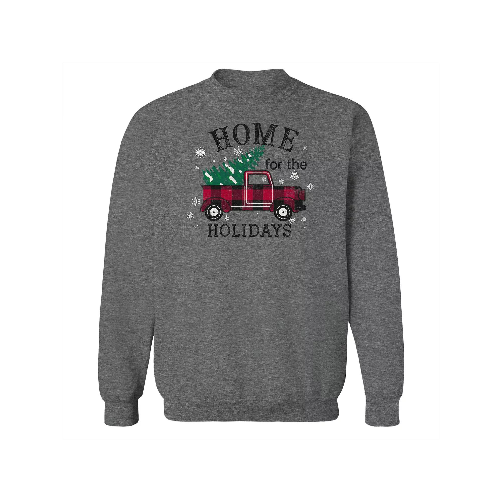 Men's Home for the Holidays Fleece Sweatshirt, Adult Unisex,  Product Image