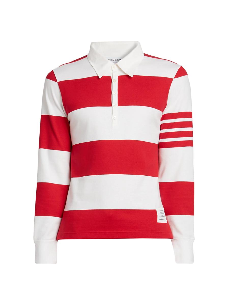 Mens Striped Cotton Rugby Shirt Product Image