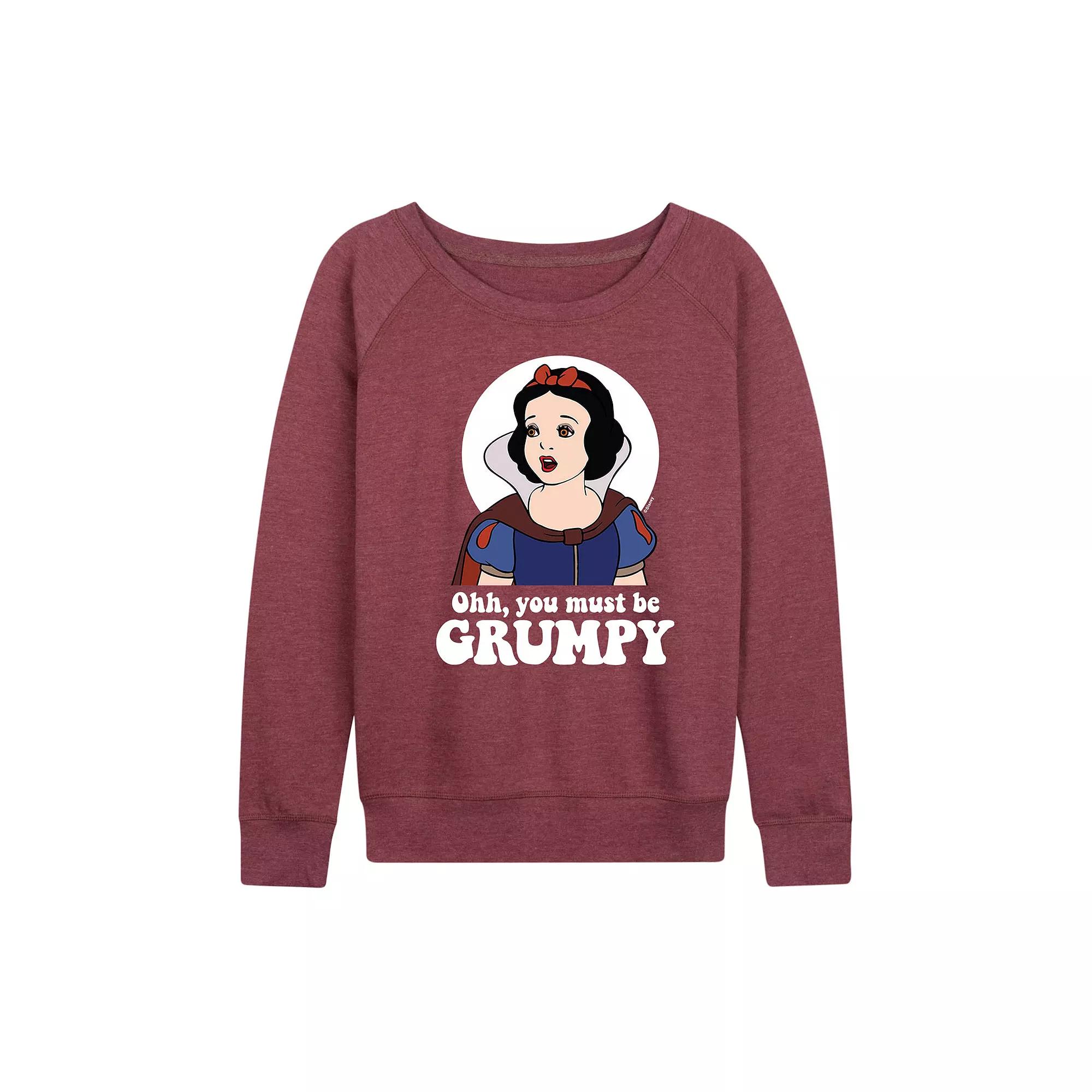 Disney's Snow White and the Seven Dwarfs Women's Grumpy French Terry Long Sleeve Tee, Girl's,  Product Image