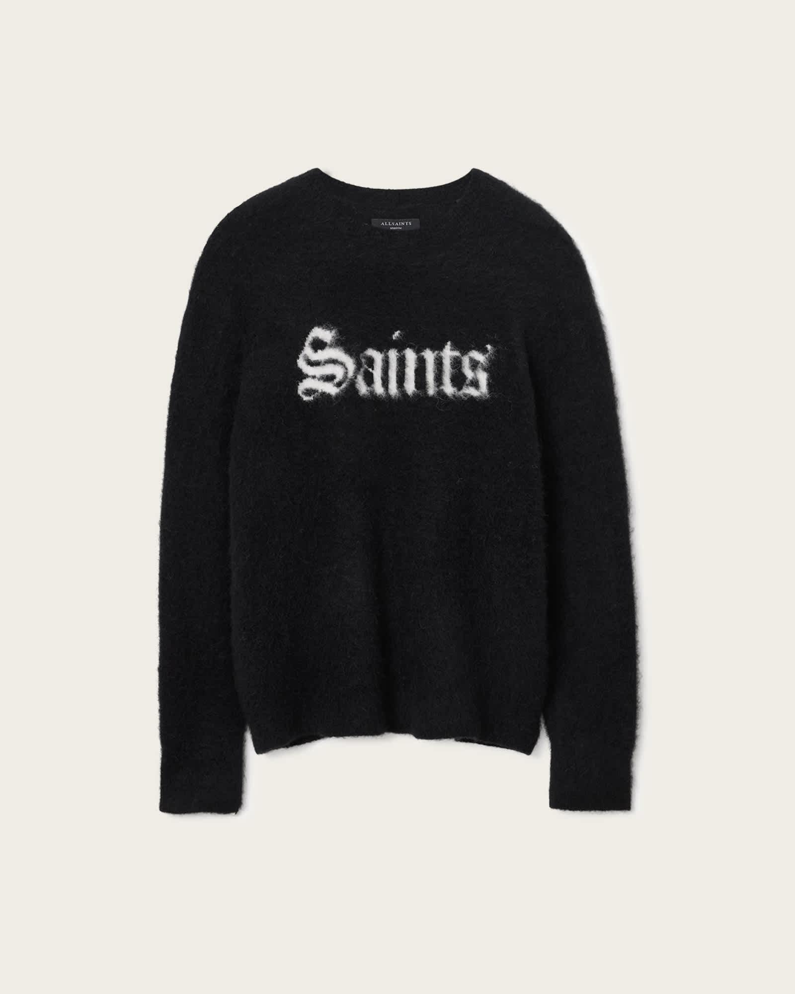 Saints Wool Blend Sweater BLACK/CHALK WHITE | ALLSAINTS US Product Image