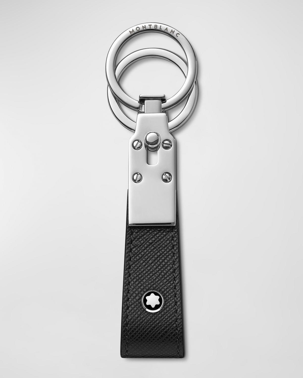 Mens Sartorial Leather & Stainless Steel Key Fob Product Image