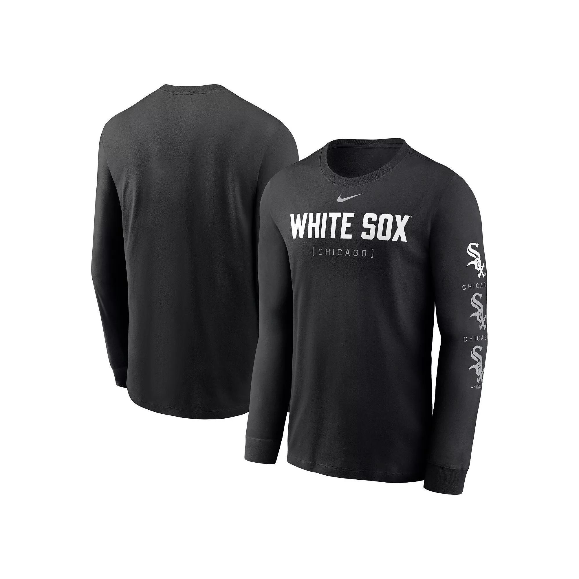 Men's Nike Black Chicago White Sox Repeater Long Sleeve T-Shirt,  Product Image
