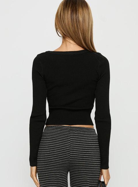 Sorenna Long Sleeve Top Black Product Image