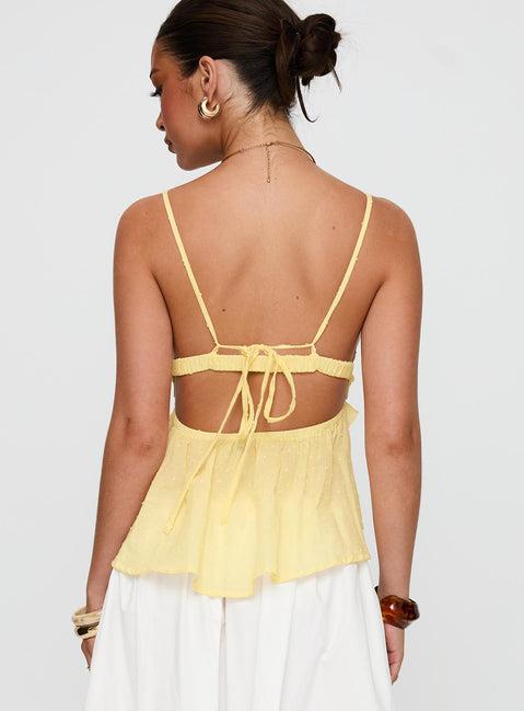 Blondelle Frill Detail Top Yellow Product Image