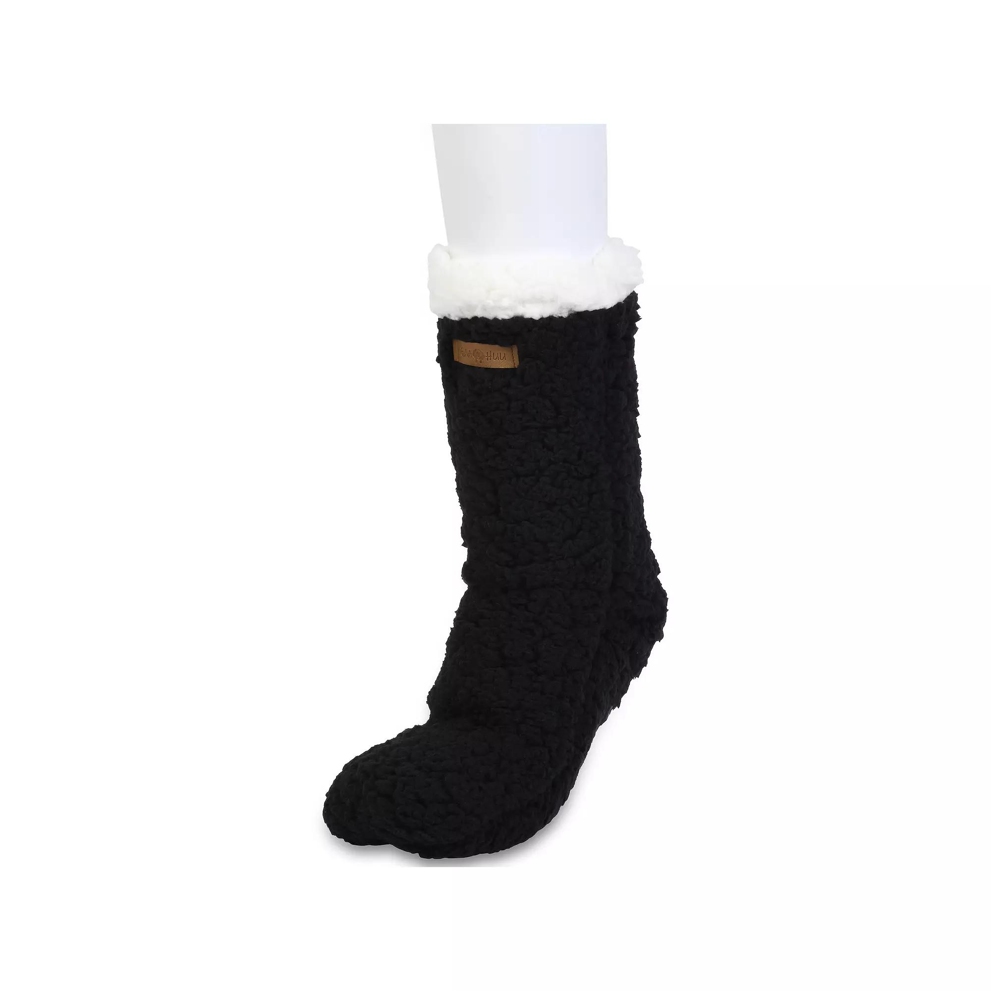 Women's GaaHuu® Faux Shearling Cabin Socks, Black Product Image