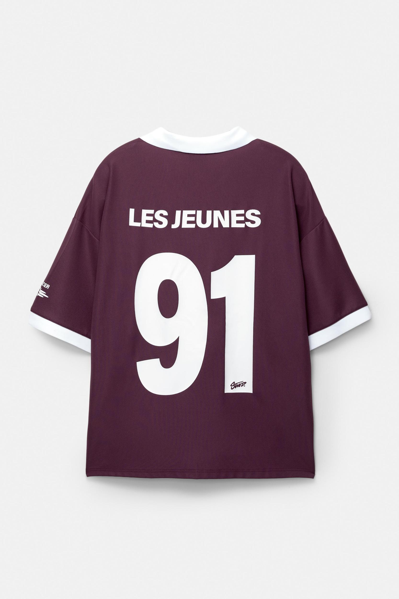 STWD football T-shirt with polo collar Product Image