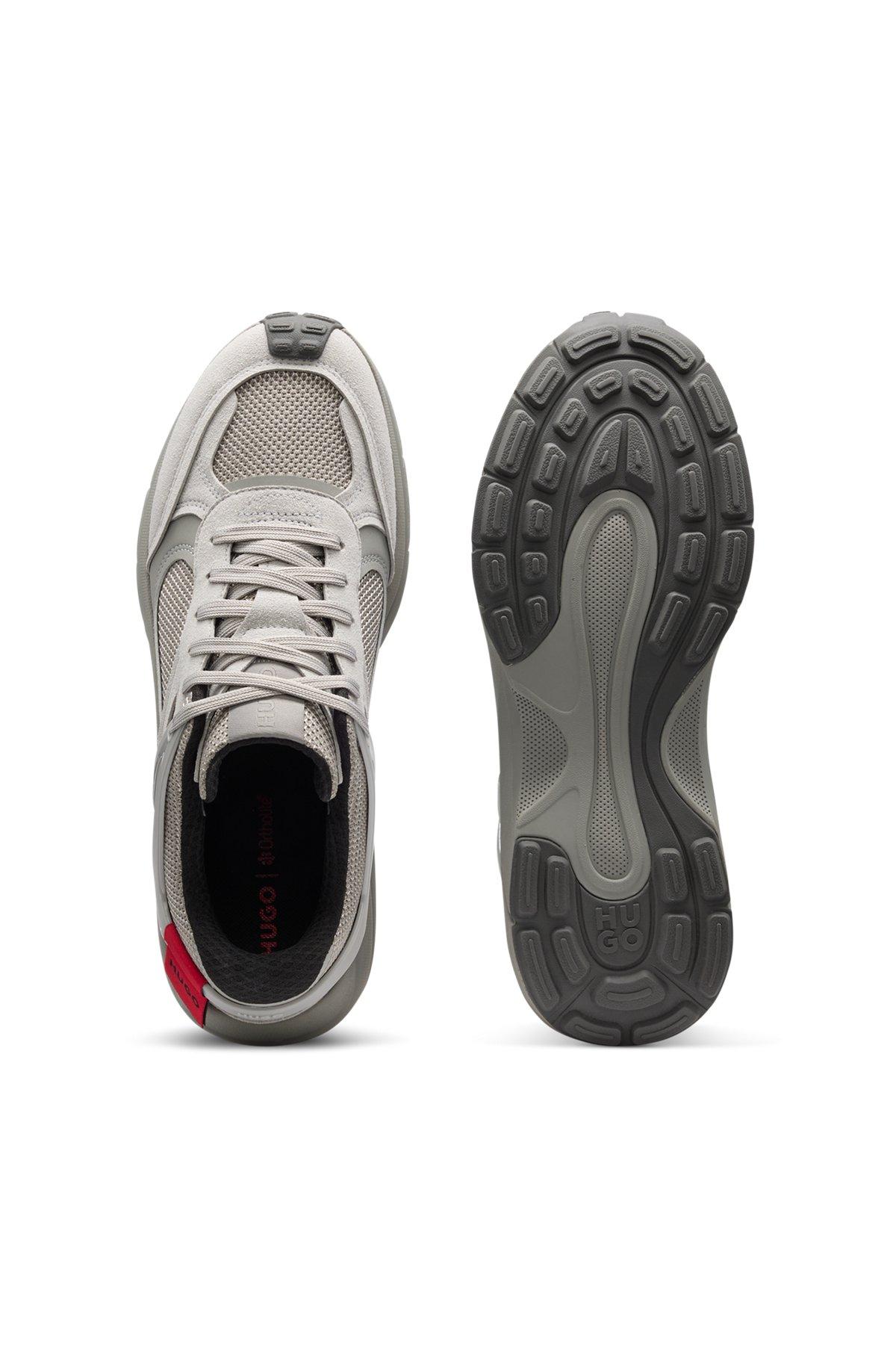 Logo-spoiler trainers in mesh and faux suede Product Image