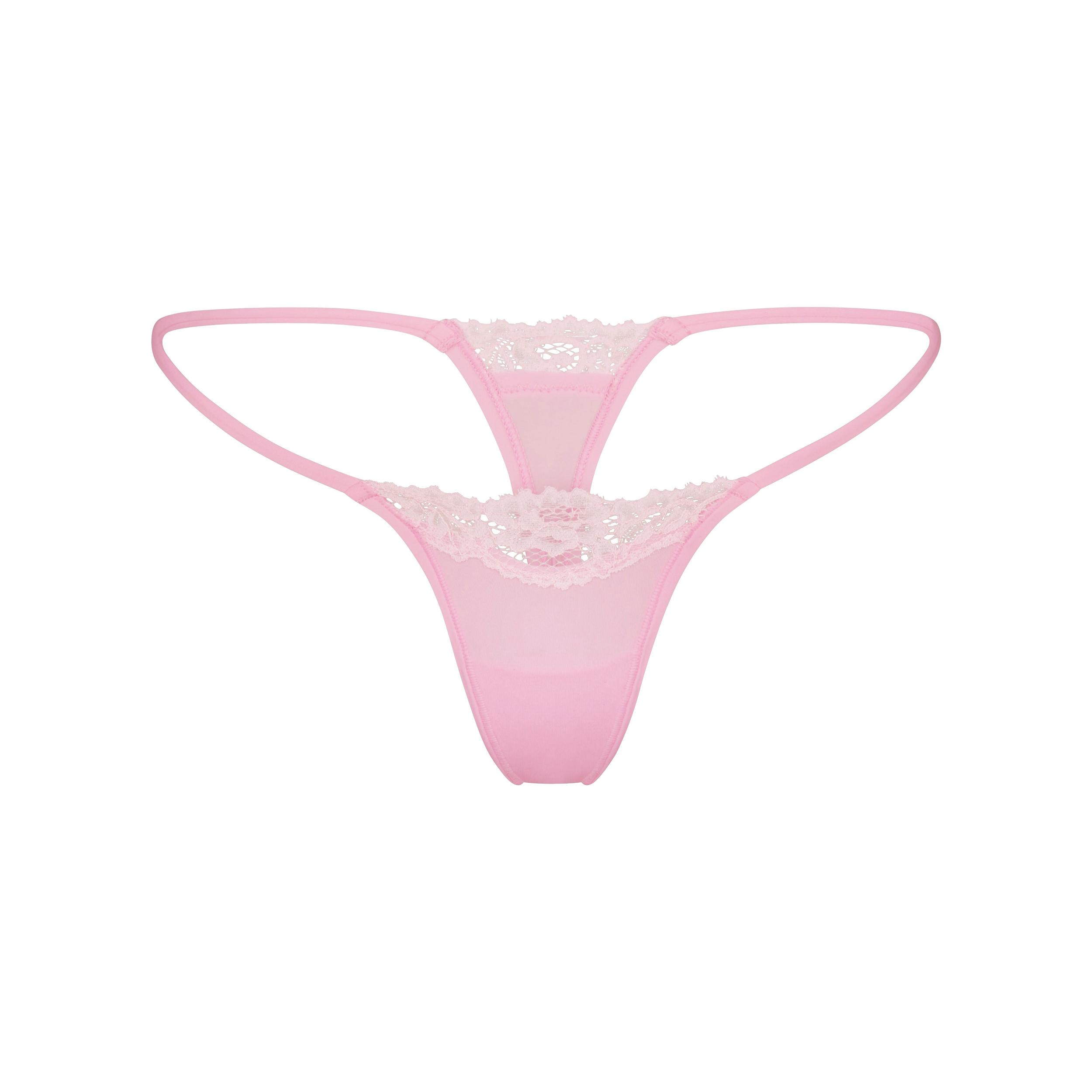 FITS EVERYBODY LACE STRING THONG | BUBBLEGUM TONAL Product Image