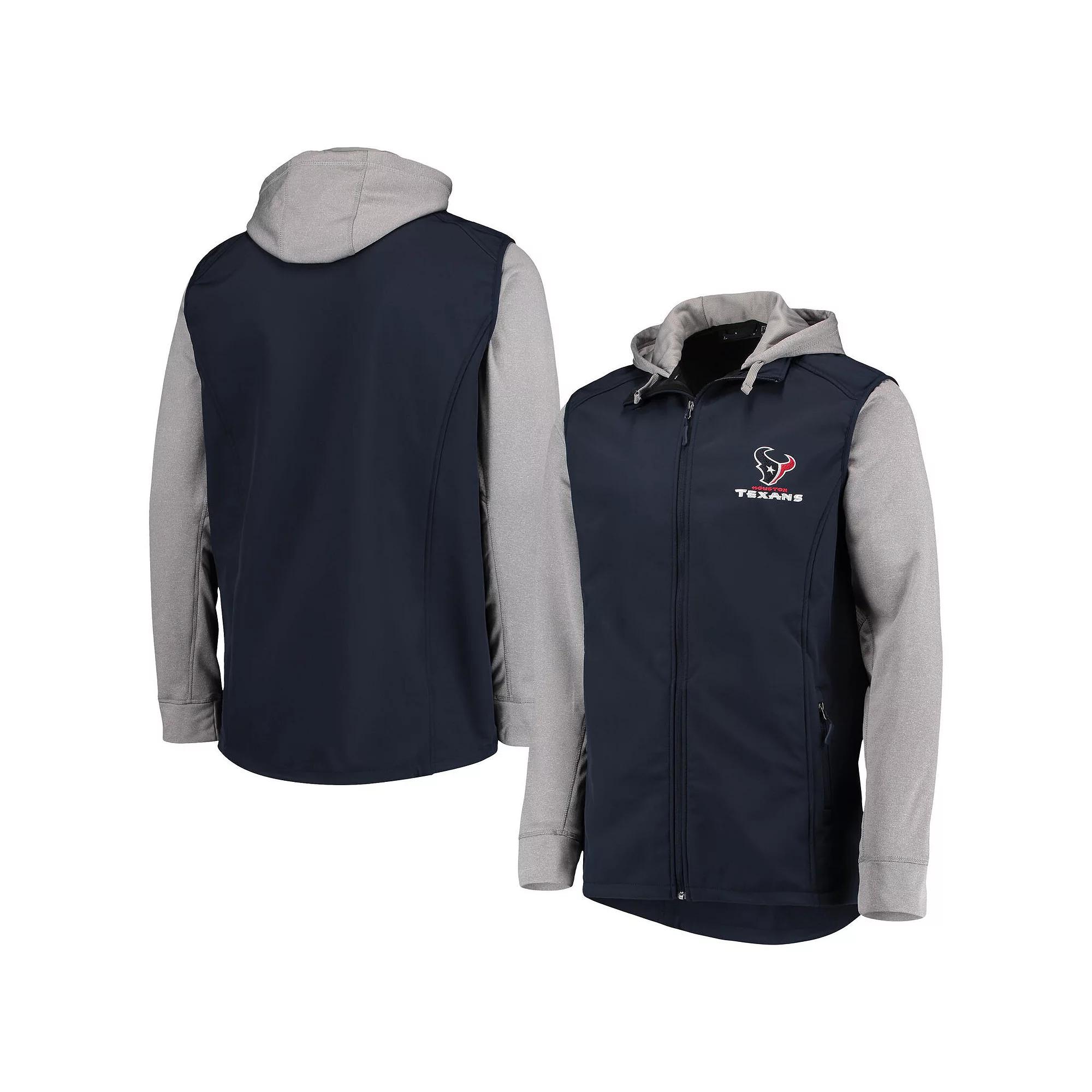 Men's Dunbrooke Navy/Gray Houston Texans Big & Tall Alpha Full-Zip Hoodie Jacket, Size: XLT, Blue Product Image