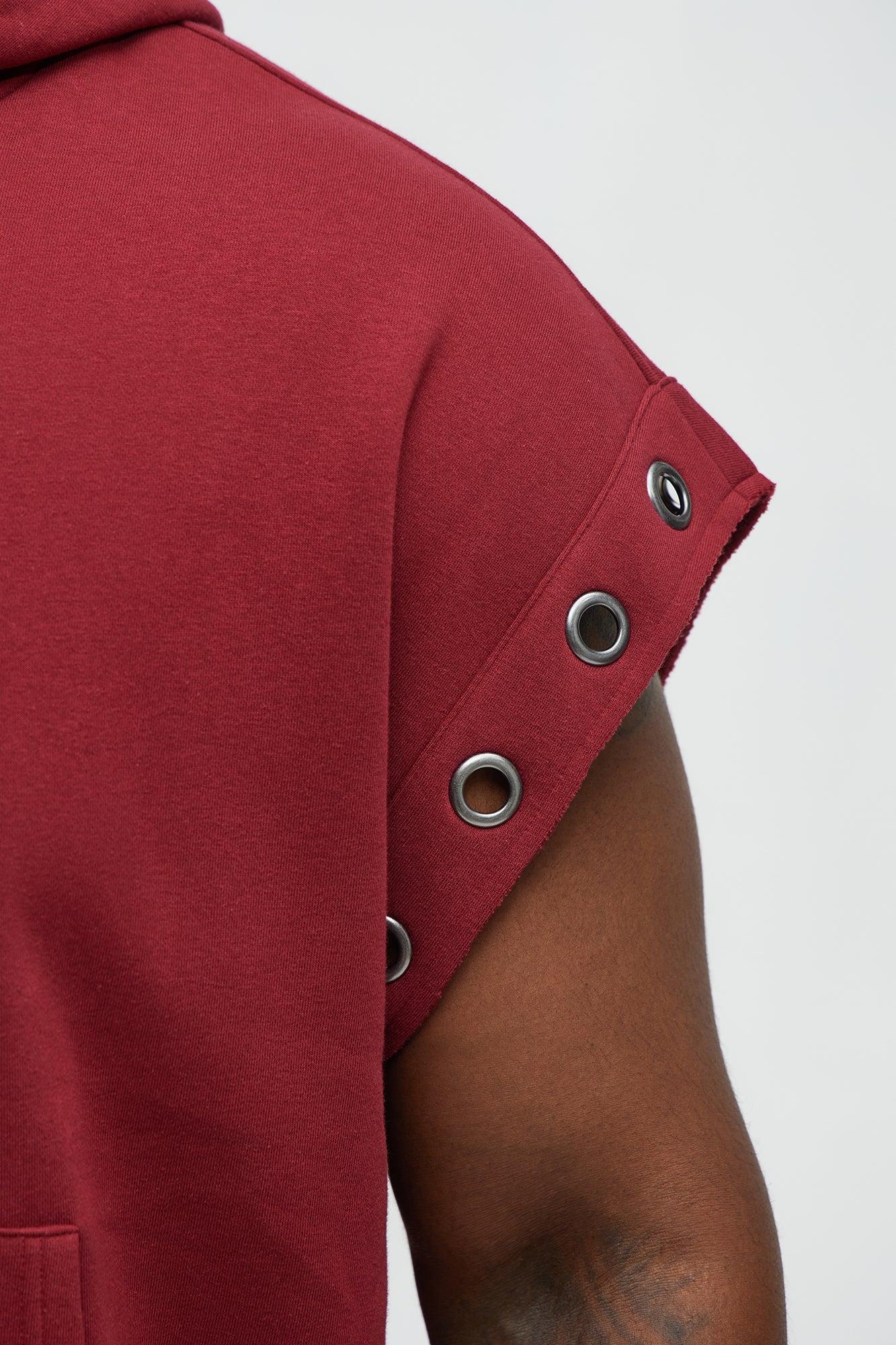 Tyson Ring Sleeveless Hoodie - Red Product Image