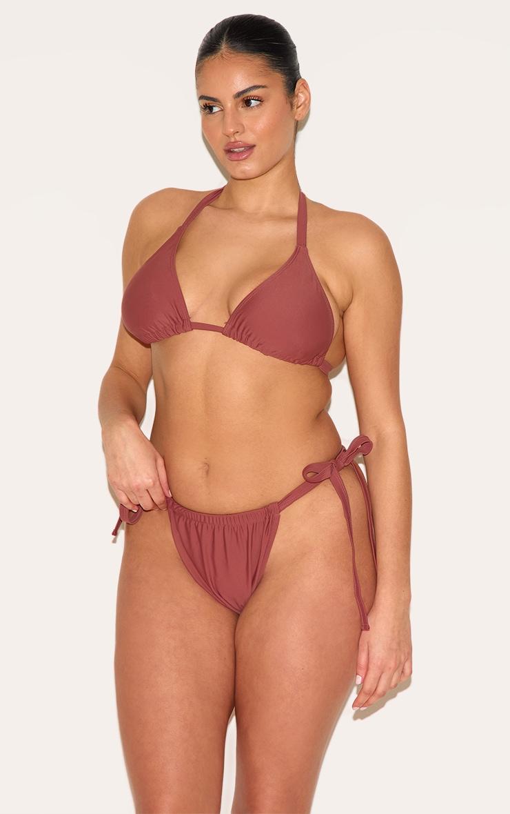 Plus Rust Basic Tanga Tie Side Bikini Bottom Product Image