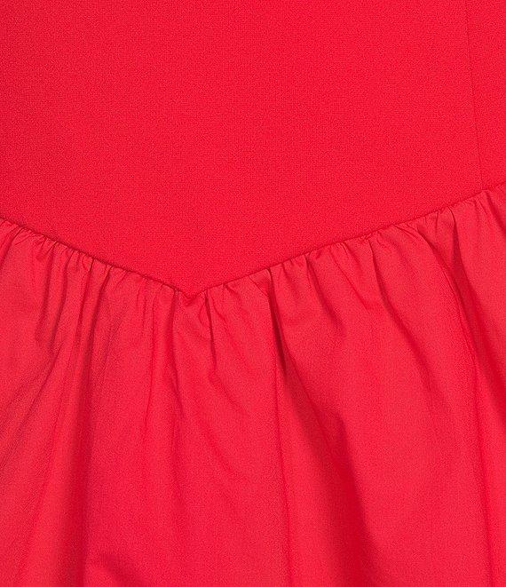 Skies Are Blue Square Neck Sleeveless Bubble Hem Drop Waist Mini Dress Product Image