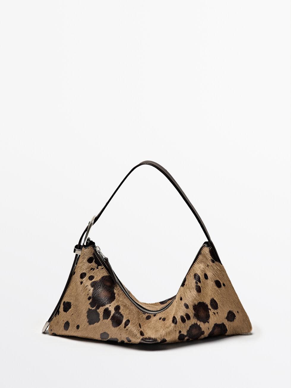 Animal print hair-on leather bag Product Image