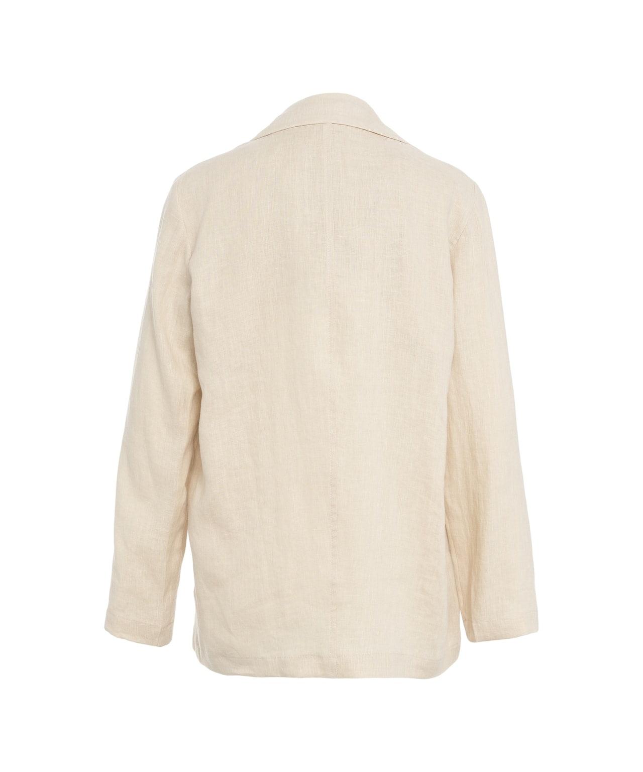 Single-breasted linen blazer Product Image