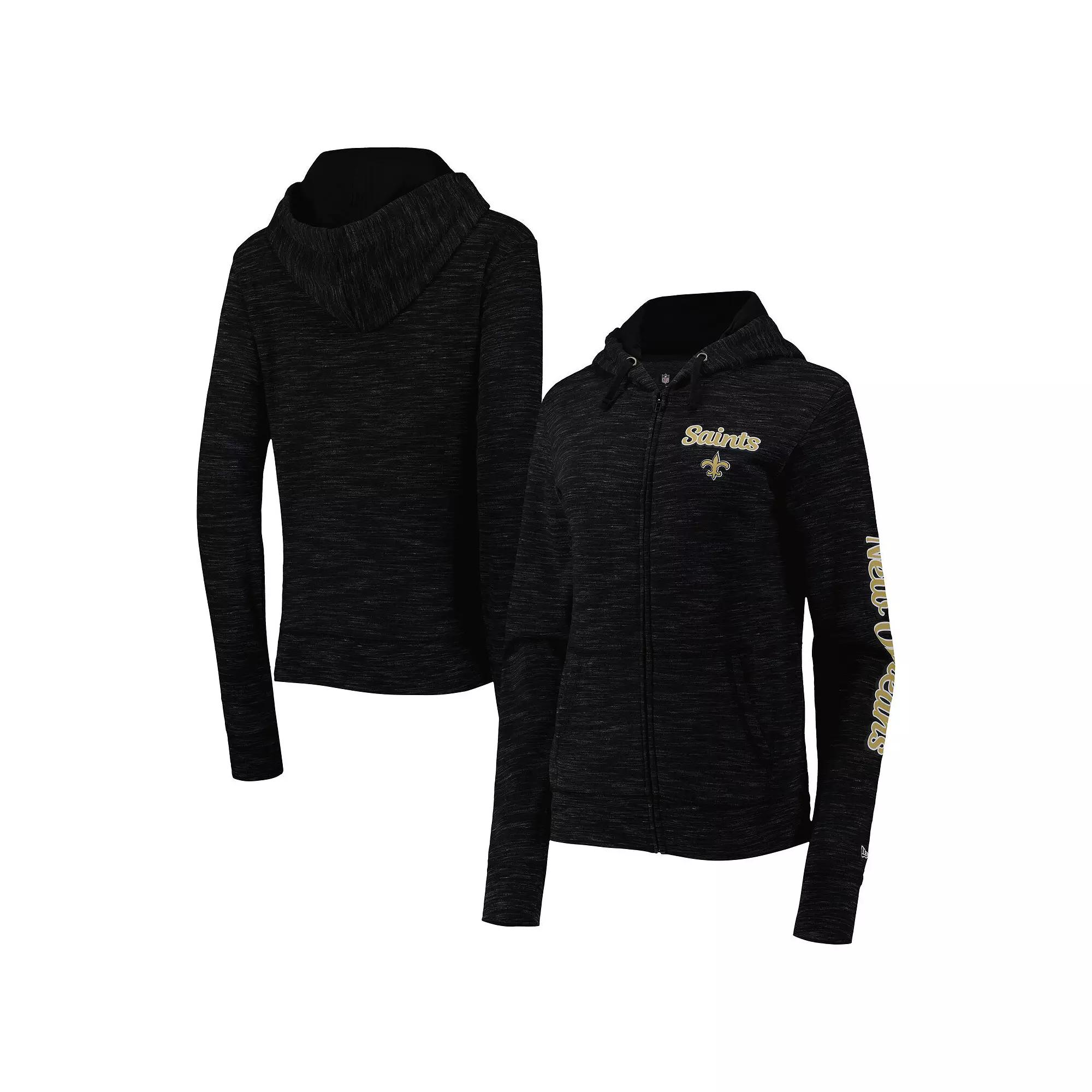 Women's New Era Black New Orleans Saints Reverse Full-Zip Hoodie, Size: Medium Product Image
