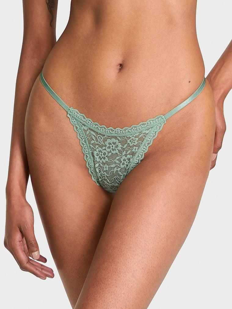 Lace Strappy-Back String Thong Panty Product Image