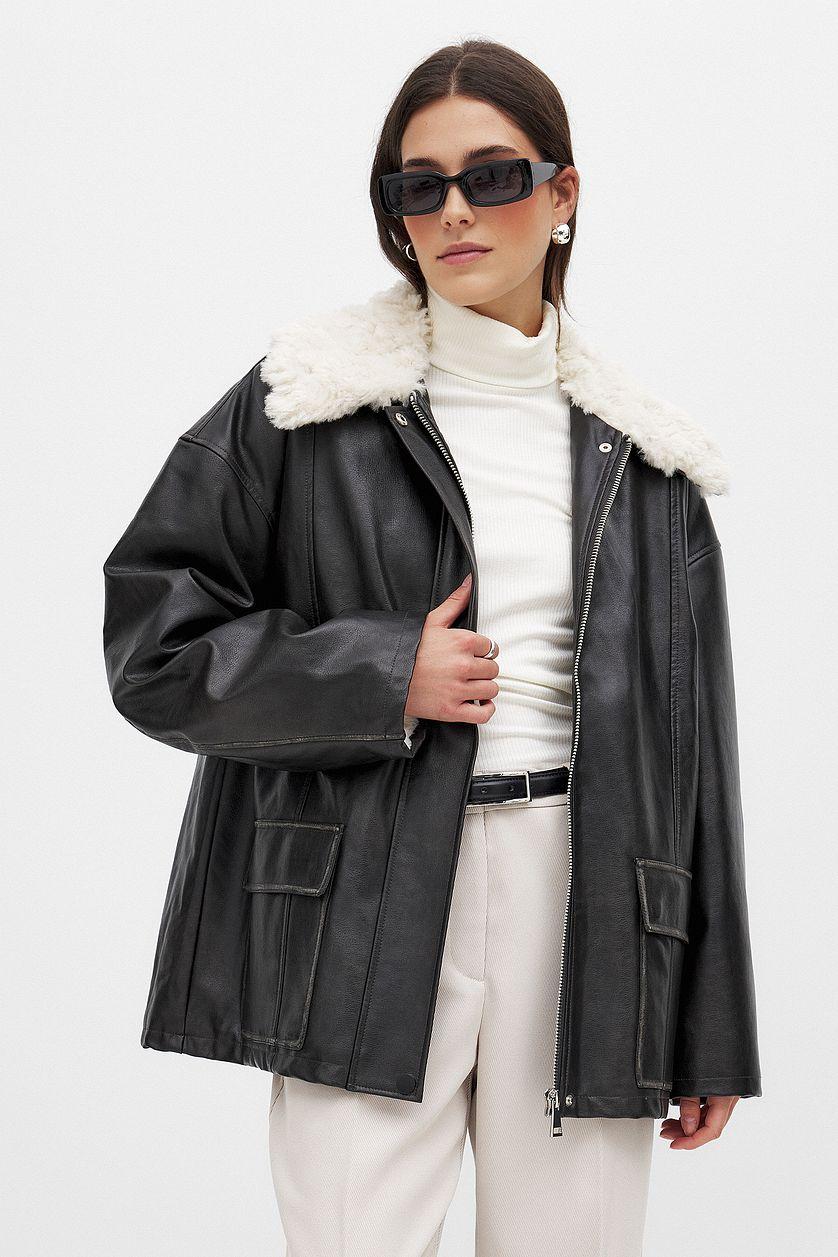 Washed Out Pu Bonded Jacket Product Image