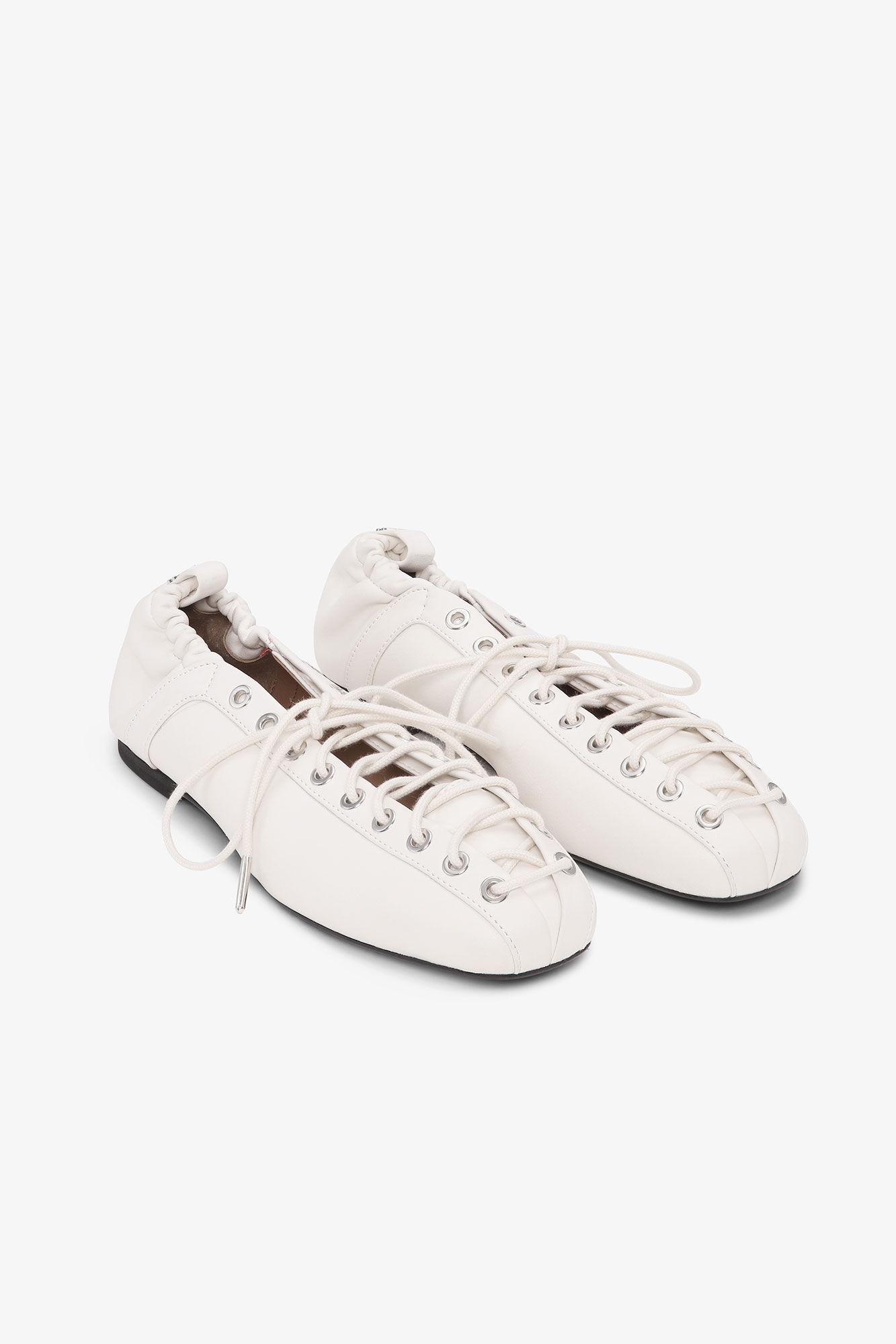 Ivory Lace-Up Ballerinas Product Image
