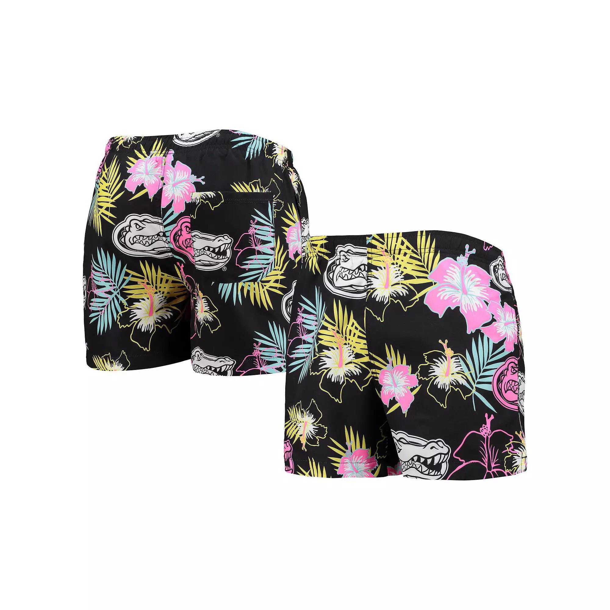 Men's FOCO Black Florida Gators Neon Floral Swim Trunks, Size: XL Product Image
