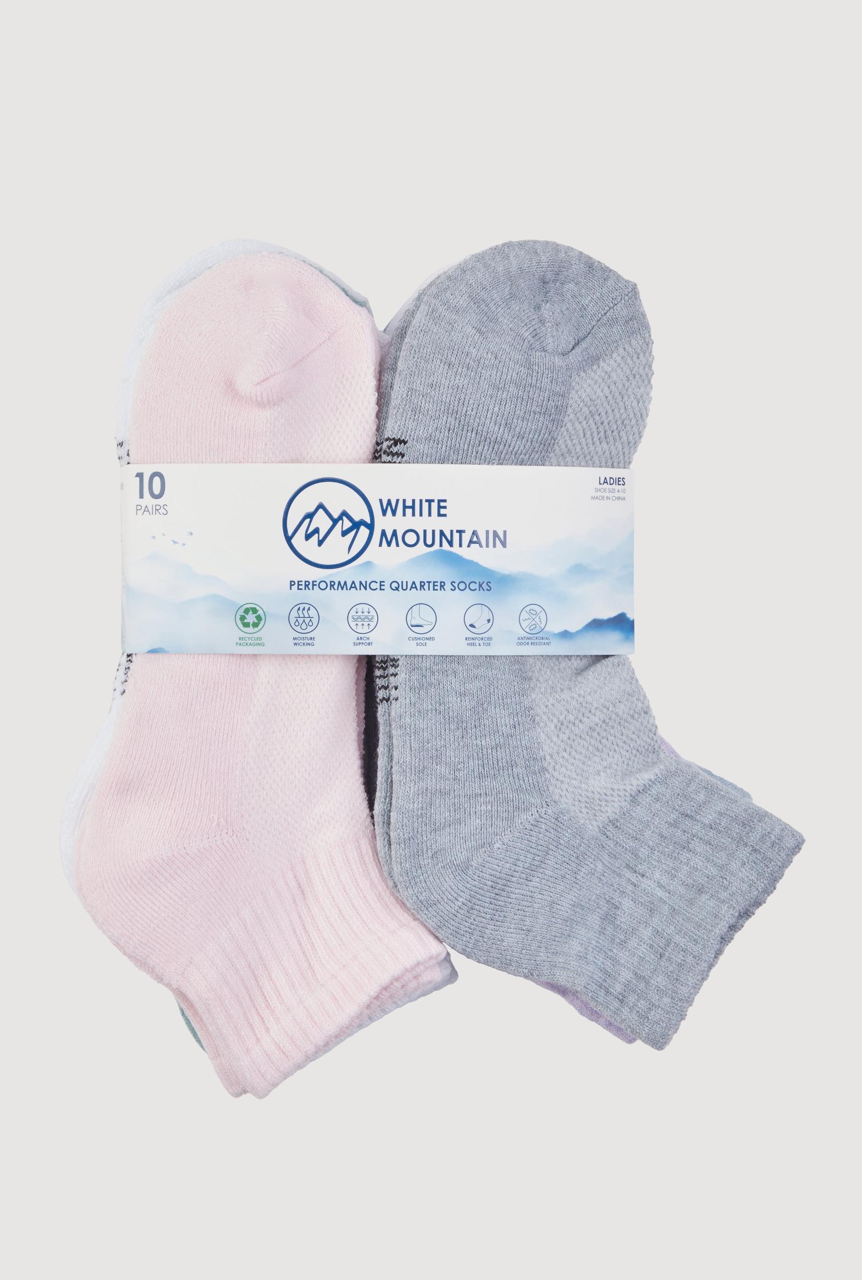 Marled Rib Knit Performance Quarter Socks 10 Pack Size 4-10 Female Product Image