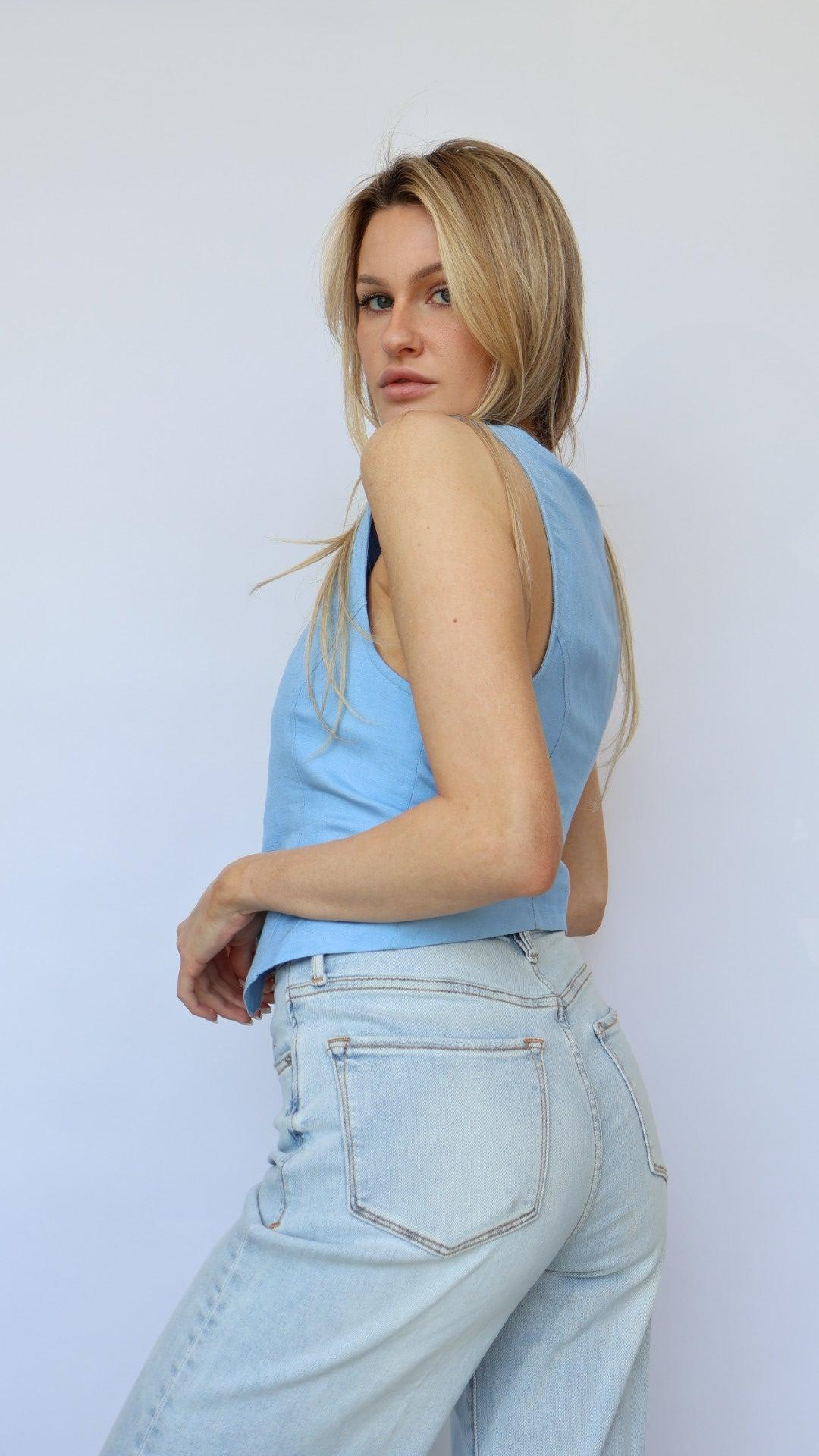 Wood Button Vest Product Image