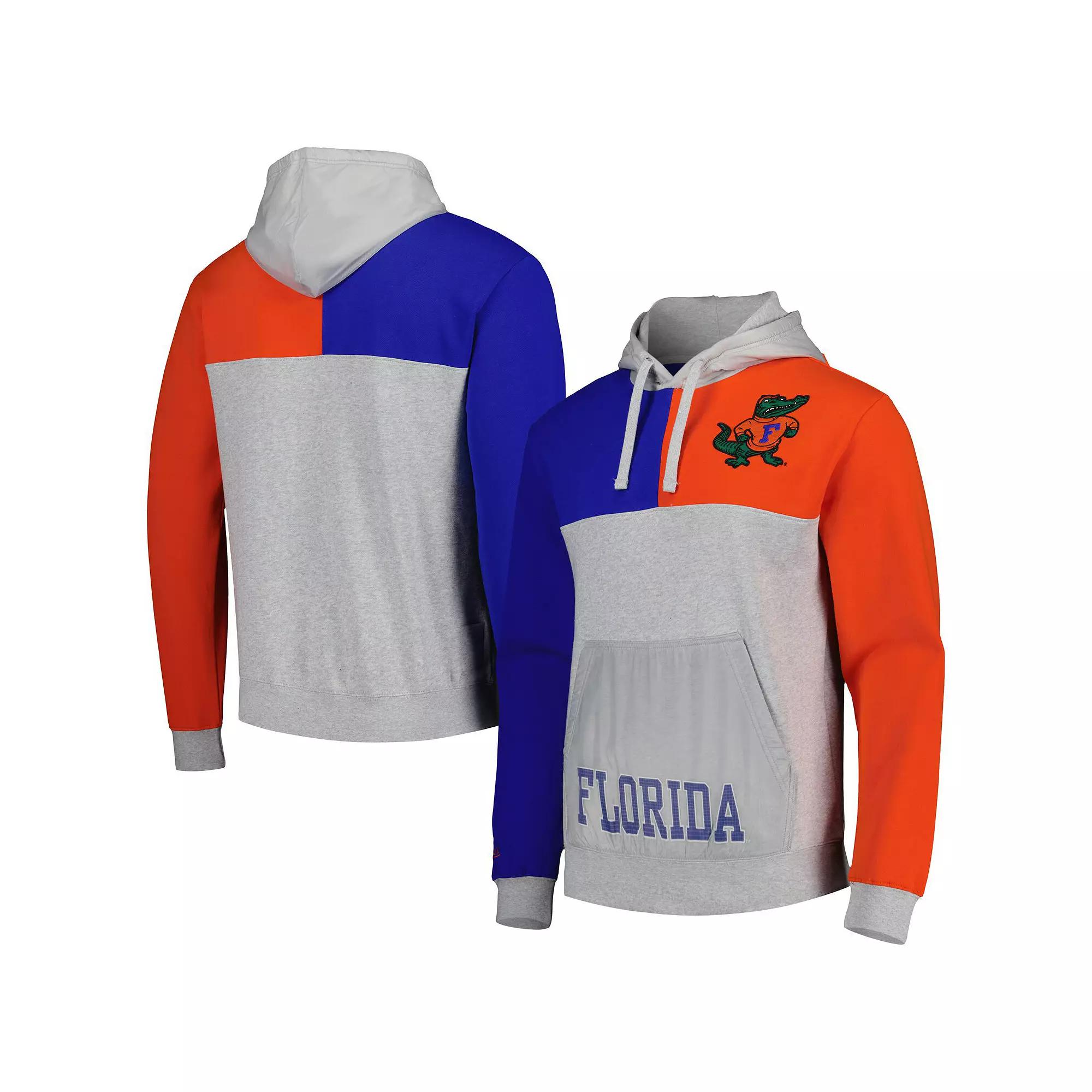 Men's Mitchell & Ness Heather Gray Florida Gators Tie-Breaker Pullover Hoodie, Size: 3XL, Grey Product Image