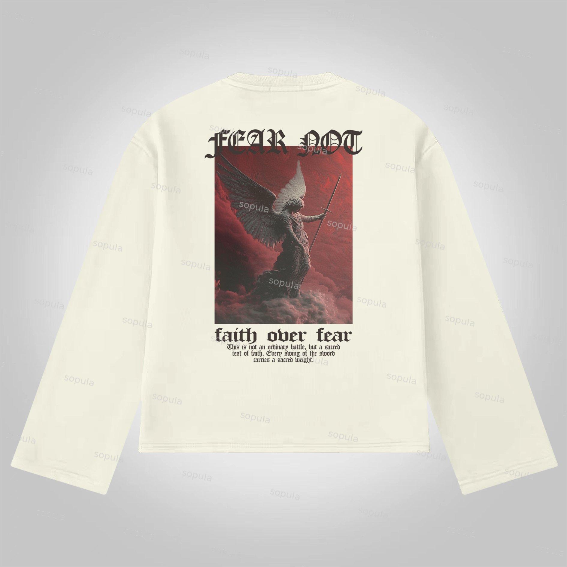 Sopula Fear Not-Faith Over Fear Print Graphic Cotton Long Sleeve T-Shirt Product Image