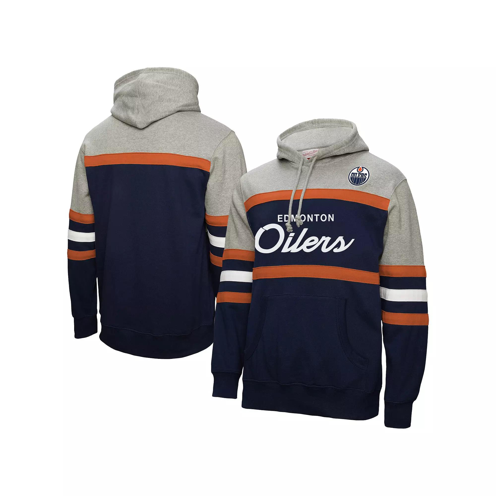 Men's Mitchell & Ness Navy/Gray Vancouver Canucks Head Coach Pullover Hoodie, Size: 3XL, Cnk Blue Product Image
